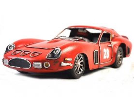 Red Medium Scale Handmade Vintage Tinplate Jaguar E-Type