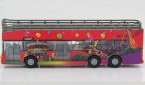 Kids Happy Amusement Park Red Diecast Double Deceker Bus Toy