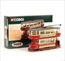 1:76 Scale Red Old-fashioned England Double Decker Trolley Bus