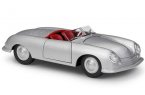 Welly 1:24 Silver Diecast 1948 Porsche 356 Roadster Model