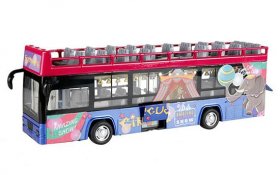 1:48 Scale Circus Kids Blue-Red Diecast Double Decker Bus Toy