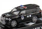 1:64 Scale Black Police Diecast 2022 Lexus LX600 Model