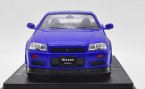 Blue 1:24 Scale Diecast 1999 Nissan Skyline GT-R Model