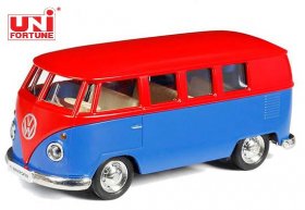 1:36 Scale Red-Blue Diecast Volkswagen T1 Bus Toy