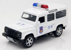 White /Black 1:32 Scale Kids Police Diecast Land Rover Defender