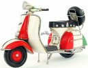 Medium Scale Tinplate White-Red-Blue Vintage Vespa Scooter Model