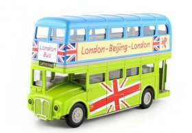1:50 Scale Orange / Blue Diecast London Double Decker Bus Toy