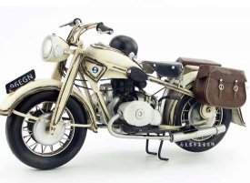 White Tinplate 1:6 Vintage 1923 BMW R32 Motorcycle Model