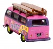 1:76 Scale Purple Surfboards Flower Power VW Minibus Model