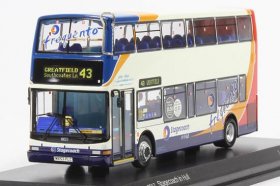 1:76 Scale White CMNL Britain Dennis Double-Decker Bus Model