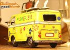 Medium Scale Yellow Tinplate 1962 VW Flower Bus Model