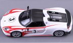 White-Red 1:24 Scale NO.3 Bburago Diecast Porsche 918 Model