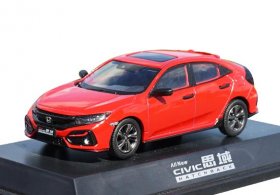 1:43 Scale Red / Black Diecast 2021 Honda Civic Hatchback Model