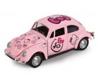 Kids Pink 1:38 Scale Hello Kitty Diecast VW Beetle Toy