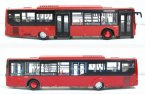 Red 1:43 Scale Diecast YuTong ZK6128HGK Bus Model