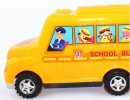 Kids Yellow Plastics Pull Wire School Bus Toy