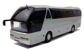 Silver 1:43 Scale Die-Cast Neoplan Young Man Tour Bus Model