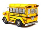 Pure Handmade Tinplate Made Yellow 1960s U.S. School Bus Model