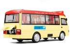 Kids Yellow-Red Pull-Back Function Diecast Coach Bus Toy