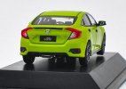 Yellow 1:43 Scale Diecast 2019 Honda Civic Car Model