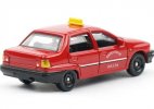 Red 1:64 Scale Diecast FAW Xiali TJ7100 Sedan Taxi Car Model