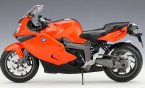 Kids 1: 10 Scale Welly Orange / White BMW K1300S Motor Toy