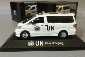 White 1:43 UN Peacekeeping Diecast Toyota Alphard Model