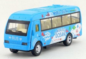 Kids World Ocean Blue Diecast Coach Bus Toy