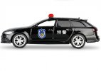 Black 1:36 Scale Kids Diecast Audi RS6 Avant Police Car Toy