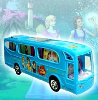 Kids Blue Lovely Cartoon Pattern Electric Bus Toy