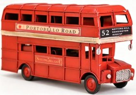 Red 8 Inch NO.52 Routemaster London Double Decker Bus Model