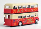 Kids Red Flower Patterns Diecast London Double-Decker Bus Toy