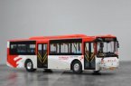 1:64 Scale Red-White NO.666 Diecast Sunwin City Bus Model