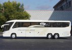 1:42 White Diecast Marcopolo G7 Paradiso 1200 Coach Bus Model