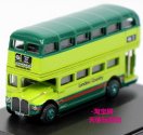 Mini Scale Blue-Green Oxford British Double-decker Bus Model