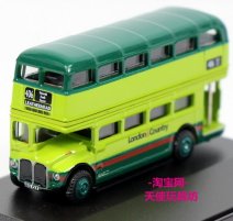 Mini Scale Blue-Green Oxford British Double-decker Bus Model