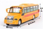 Kids Orange Pull-back Function Chinese Style School Bus Toy