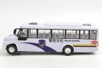 Kids White Plastics Police Theme School Bus Toy