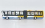 Yellow-Sliver 1:64 Scale Diecast Jinghua Articulated Bus Model