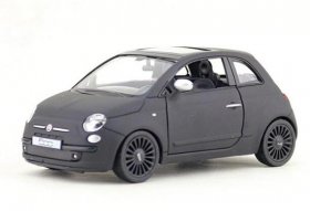 1:36 Scale Kids Matte Black Diecast Fiat 500 Car Toy