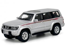 1:64 Scale Silver Diecast 1998 Nissan Patrol Y61 SUV Model