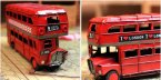 Small Scale Red Tinplate NO.9 London Double-decker Bus Model