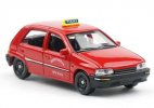 Red 1:64 Scale Diecast FAW Xiali TJ7100 Hatchback Taxi Model