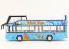 Kids Blue Ocean Park Diecast Double Decker Bus Toy