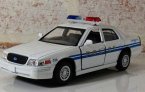 Kids Black / White Police Theme Diecast Ford Crown Victoria Toy