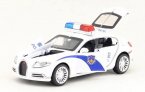 White / Black 1:32 Scale Police Diecast Bugatti Galibier Toy