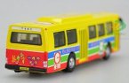 1:76 Scale Yellow-Red Die-Cast Flxible HK-TVB Bus Model