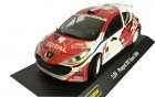 White-Red 1:24 Scale Diecast PEUGEOT 207 Super 2000 Model