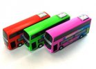 Red / Pink / Green Alloy Double Decker Tour Bus