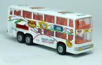 NO. 328 Blue / White / Yellow Alloy Double Decker Tour Bus Model